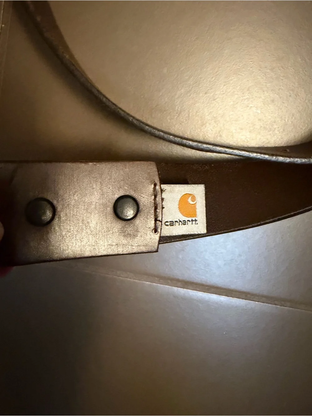 CARHARTT Journeyman Brown Genuine Italian Leather Belt 2201 Mens 44 Work Casual